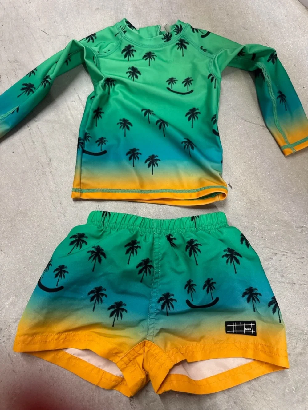 Kids Outfit 9-12 Month - Worn Once - Boys Swim Long Sleeve Shirt & Shorts